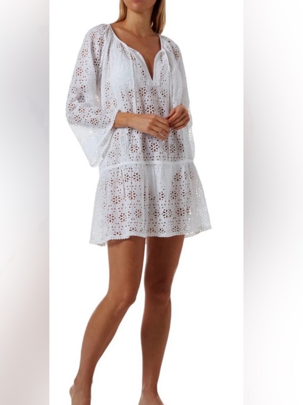 Melissa Odabash Corina Eyelet Coverup Dress Size S